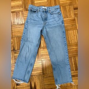 Mango Blue Straight Jeans Classic Denim